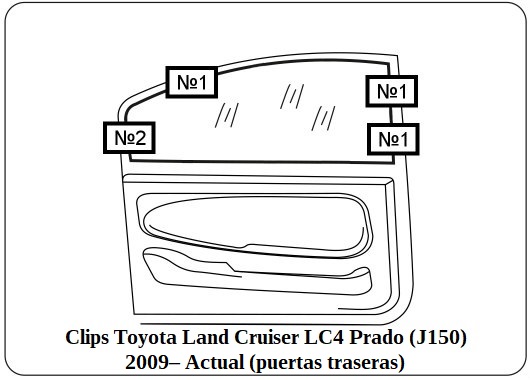 parasol a medida Toyota Land Cruiser LC4 Prado (J150) 2009 – Actual